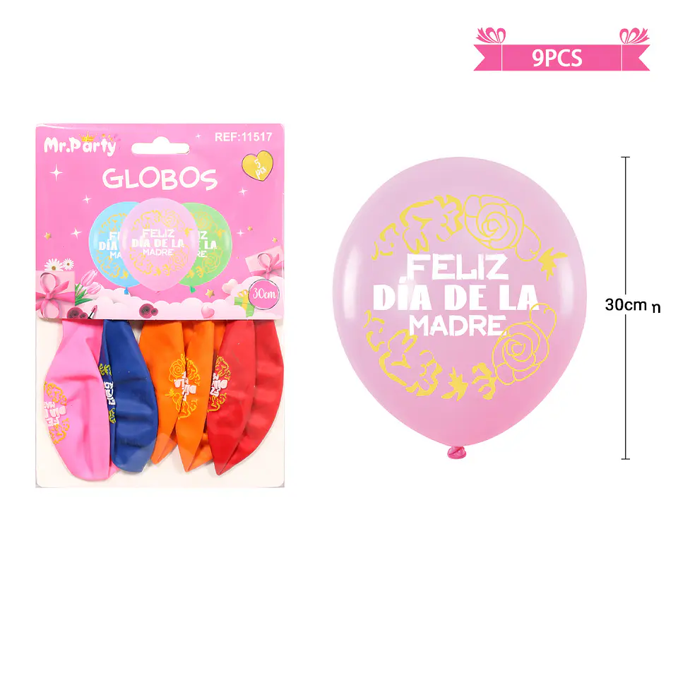 Set de globos feliz día de la madre 30cm 5pcs 1