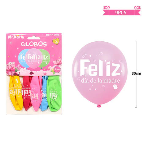 Set de globos feliz día de la madre 30cm 5pcs
