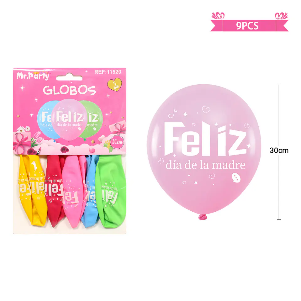 Set de globos feliz día de la madre 30cm 5pcs 1