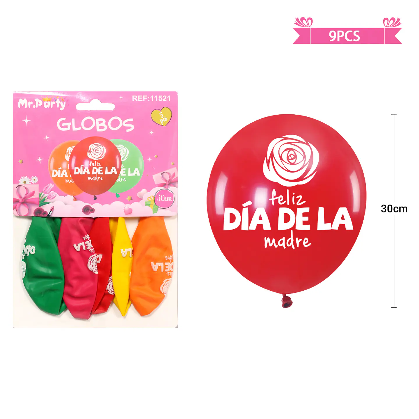 Set de globos feliz día de la madre 30cm 5pcs 1