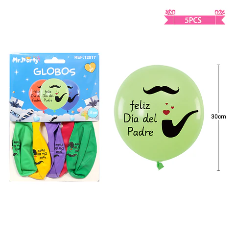 Set de globos feliz día del padre 30cm 5pcs