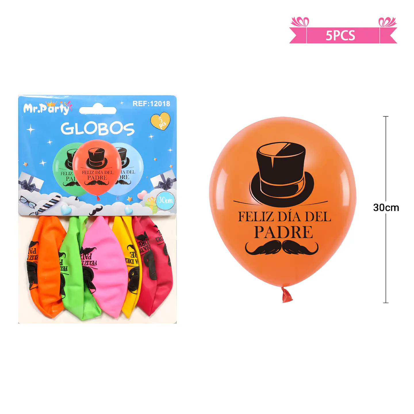 Set de globos feliz día del padre 30cm 5pcs 1