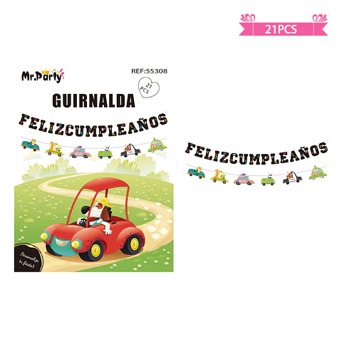 Guirnaldas de autos 5m 21pcs