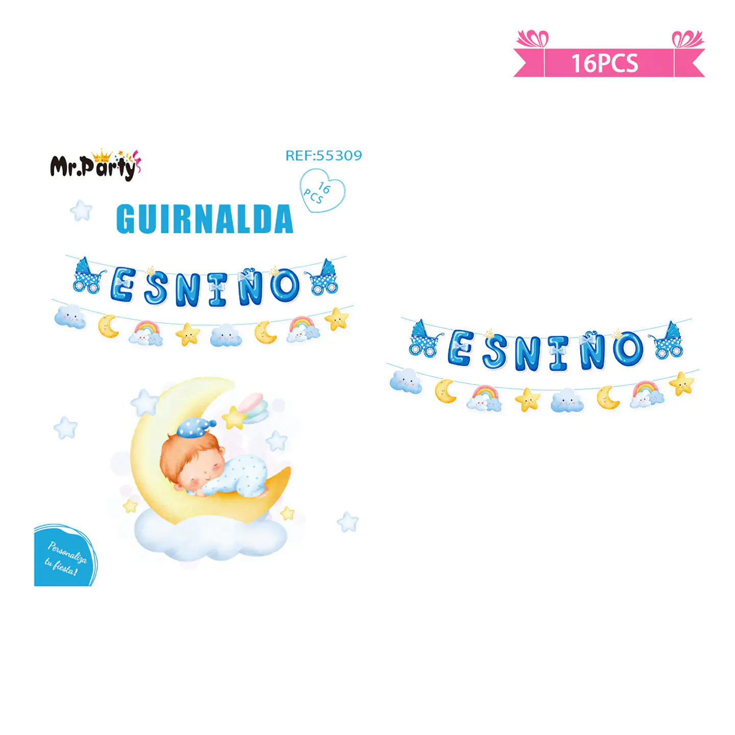Guirnaldas baby shower 5m 16pcs 1