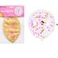 Globos de látex con confetti de redondo dorado y rosa 90cm - Miniatura 2