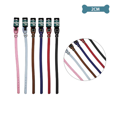 Collar PU para mascota Color Aleatorio 2.0cm 12pcs
