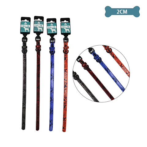 Collar PU para mascota Color Aleatorio 2.0cm 12pcs