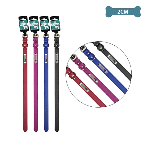Collar PU para mascota Color Aleatorio 2.0cm 12pcs
