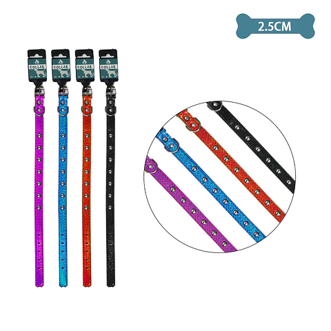 Collar PU con tachuelas Color Aleatorio 2.5cm 12pcs