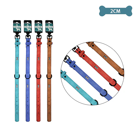 Collar PU con tachuelas de hueso Color Aleatorio 2.0cm 12pcs