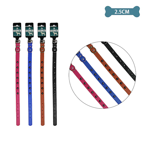 Collar PU con tachuelas Color Aleatorio 2.5cm 12pcs