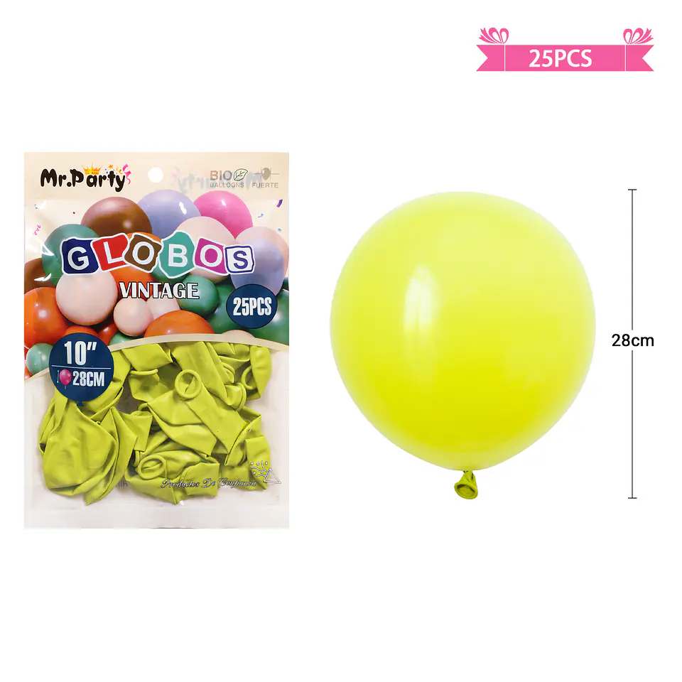 Globos vintage retro de látex verde claro 28cm 25pcs 1