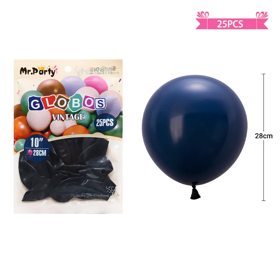 Globos vintage retro de látex azul oscuro 28cm 25pcs 1