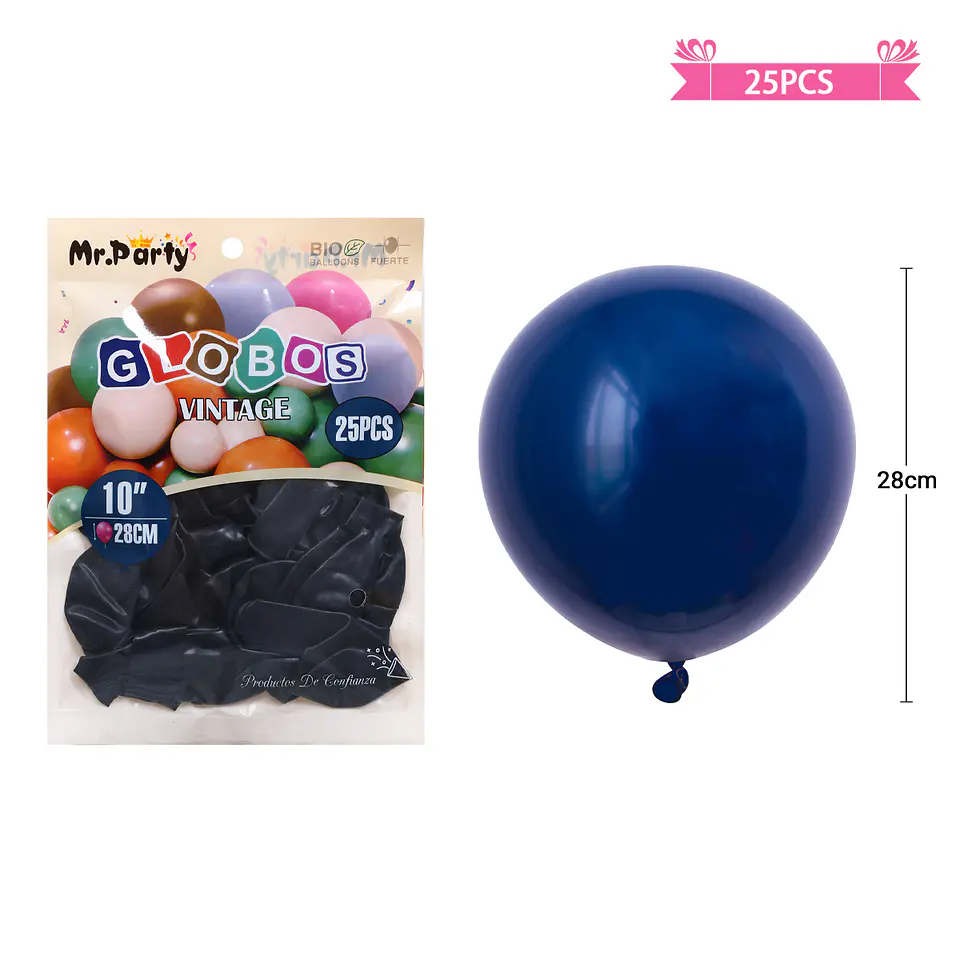 Globos vintage retro de látex azul oscuro 28cm 25pcs 1
