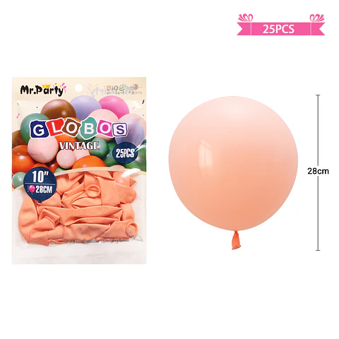 Globos vintage retro de látex rosa 28cm 25pcs