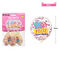 Globos de látex con confetti redondo rosado feliz cumpleaños 30cm 3pcs - Miniatura 2