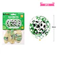 Globos de látex con confetti redondo verde fútbol 30cm 3pcs - Miniatura 2