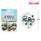 Globos de látex con confetti redondo dorado y azul baby shower 30cm 3pcs - Miniatura 2