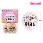 Globos de látex con confetti redondo dorado y rosado baby shower 30cm 3pcs - Miniatura 2