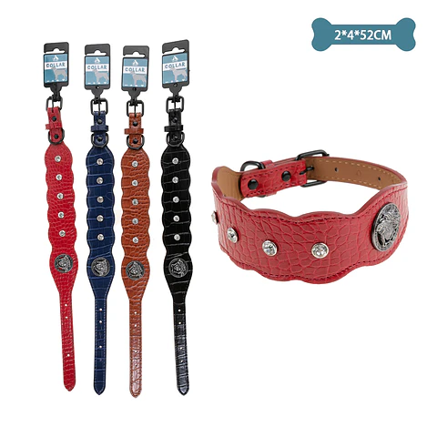 Collar PU con diamantes Color Aleatorio 2.0*4.0*52cm 12pcs