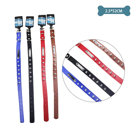 Collar PU con tachuelas Color Aleatorio 2.5*52cm 12pcs