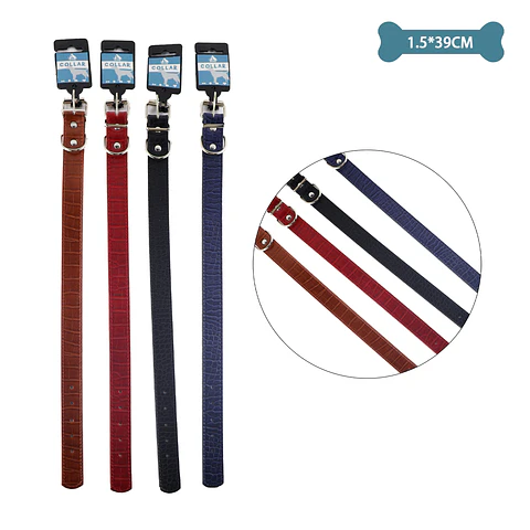 Collar PU para mascota Color Aleatorio 1.5*39cm 12pcs