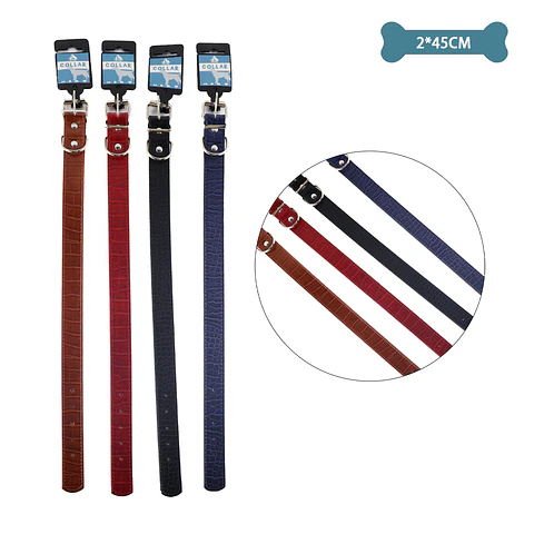 Collar PU para mascota Color Aleatorio 2.0*45cm 12pcs