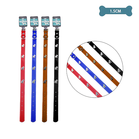 Collar PU con tachuelas de perro Color Aleatorio 1.5cm 12pcs