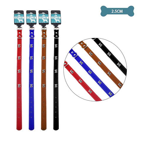 Collar PU con tachuelas de hueso Color Aleatorio 2.5cm 12pcs
