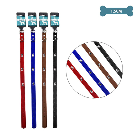 Collar PU con tachuelas de hueso Color Aleatorio 1.5cm 12pcs