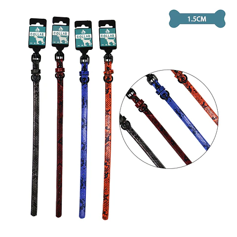 Collar PU para mascota Color Aleatorio 1.5cm 12pcs