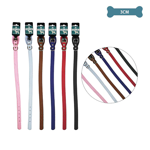 Collar PU para mascota Color Aleatorio 3.0cm 12pcs