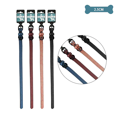 Collar PU para mascota Color Aleatorio 2.5cm 12pcs