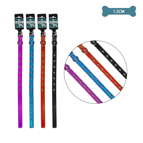 Collar PU con tachuelas Color Aleatorio 1.5cm 12pcs