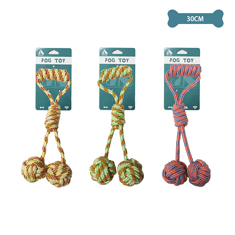 Pelota doble con cuerda trenzada color aleatorio 30cm 150g