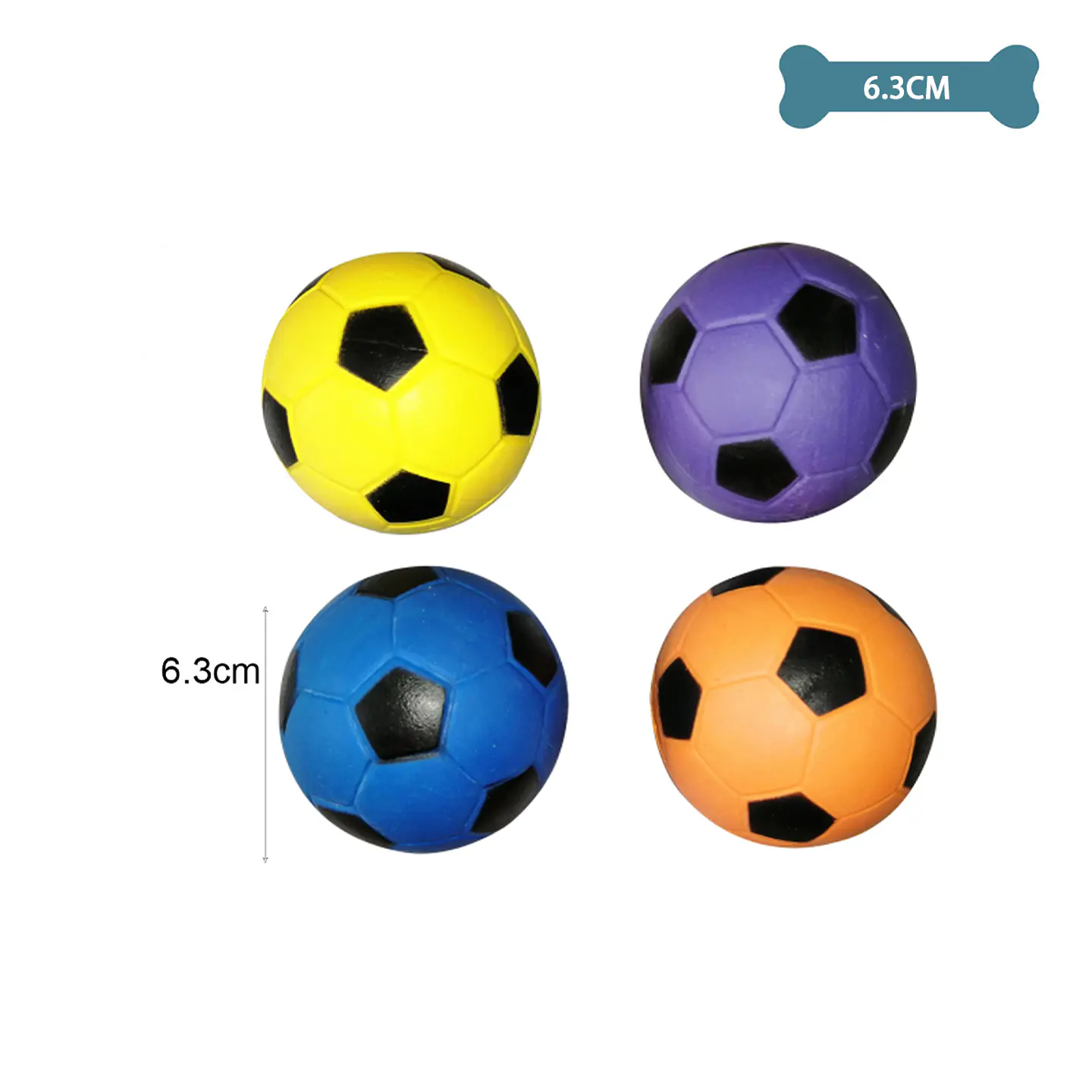 Pelota de fútbol para mascotas color aleatorio 6.3cm 85g 1