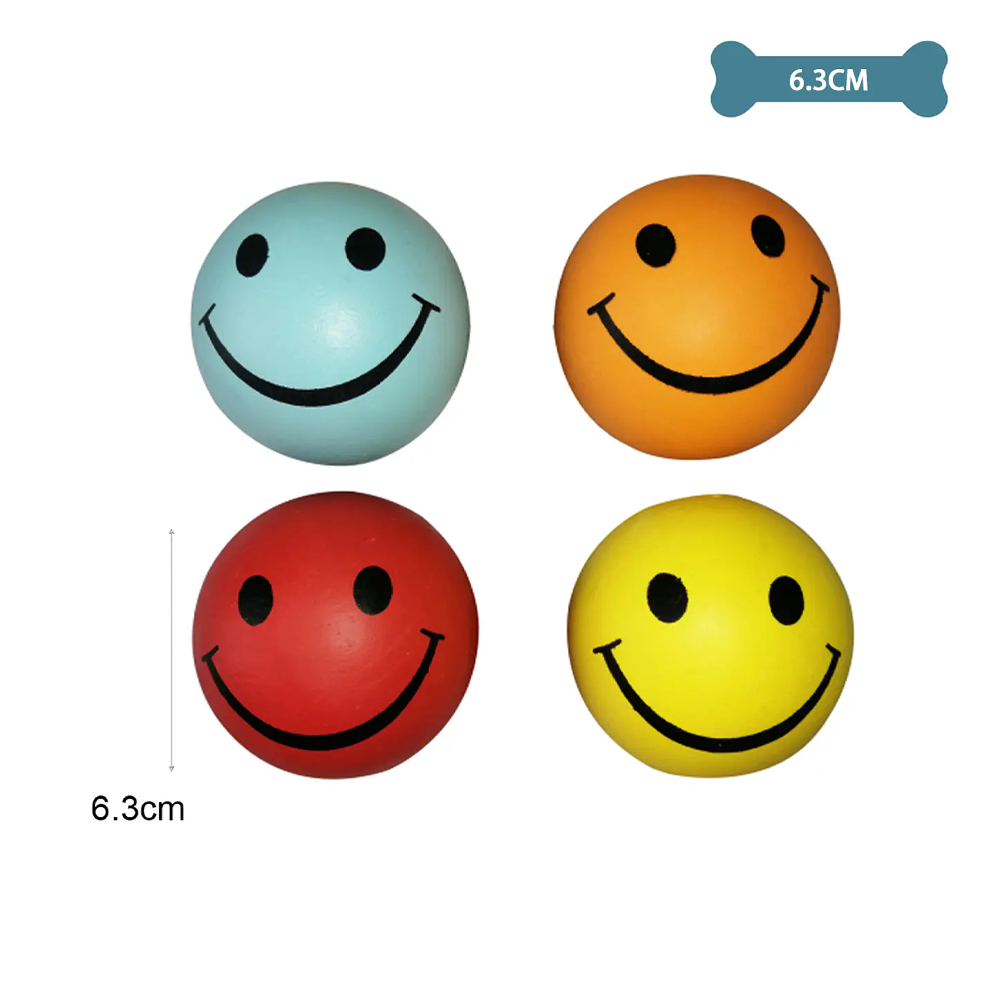 Pelota sonriente para perro color aleatorio 6.3cm 2
