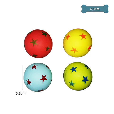 Pelota con diseño de estrella para mascotas color aleatorio 6.3cm 