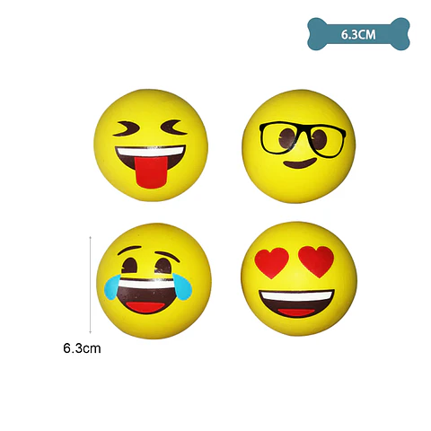 Pelota emoji para mascotas color aleatorio 6.3cm 