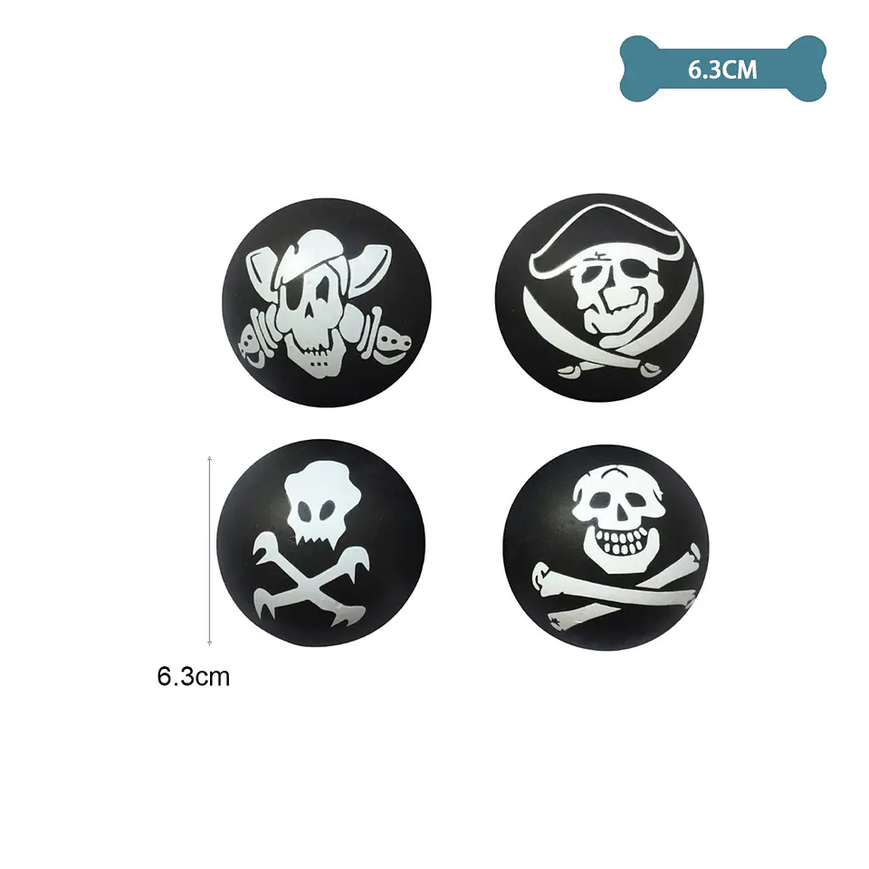 Pelota de pirata para perro diseño aleatorio 6.3cm 2
