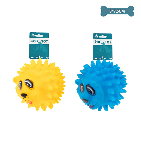 Pelota con púas con forma de cara de perro color aleatorio 8*7.5cm