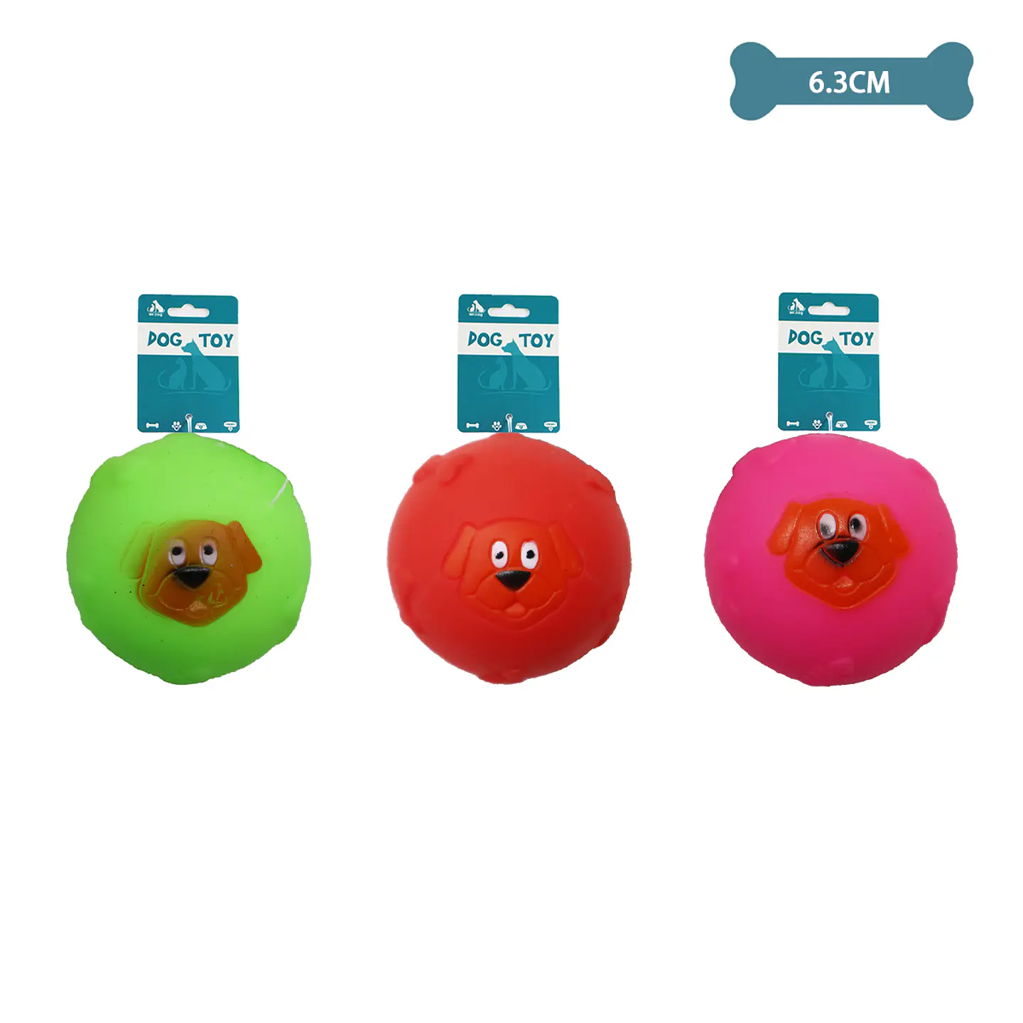 Pelota de cabeza de perro aleatorio 6.3cm 1