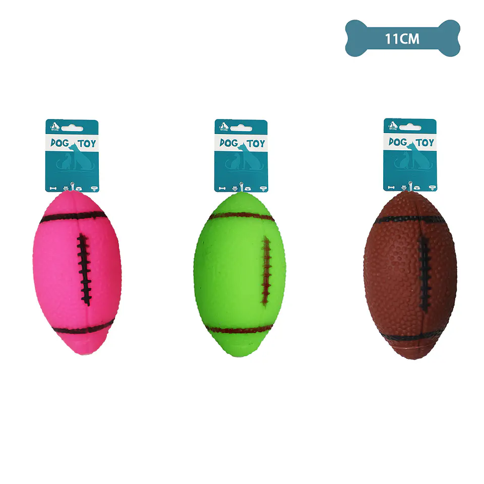 Balón de rugby para perros color aleatorio 11cm 1