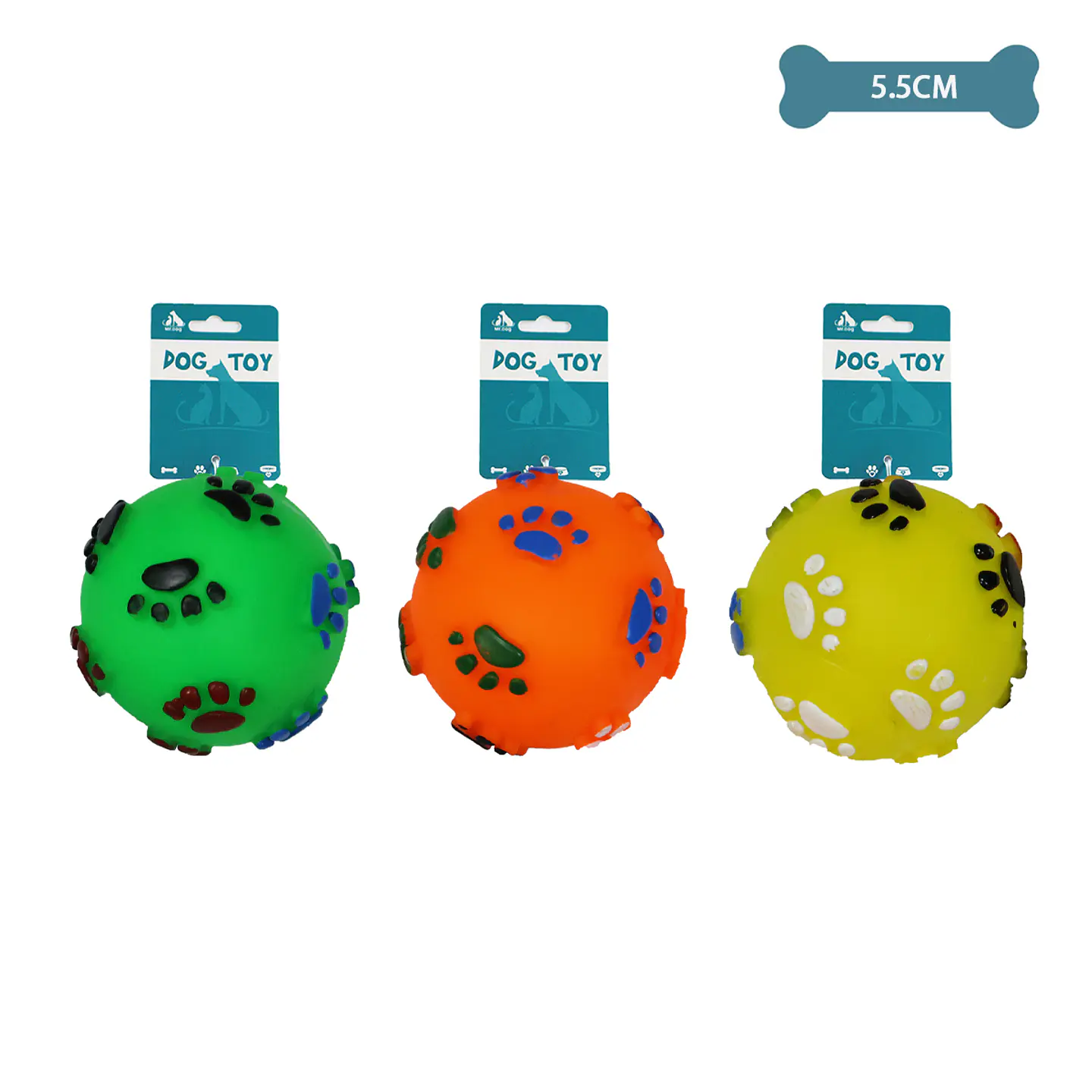 Pelota de huellas de patas pequeña color aleatorio 5.5cm 25g 1