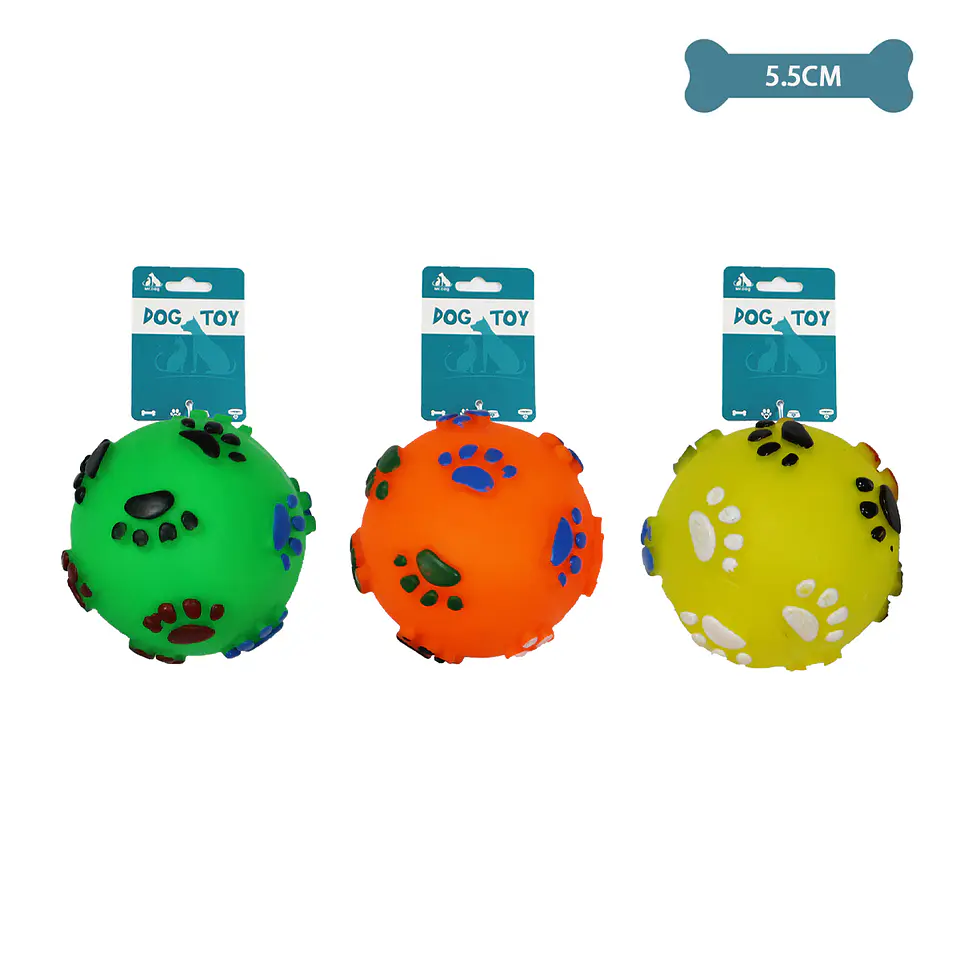 Pelota de huellas de patas pequeña color aleatorio 5.5cm 25g 1