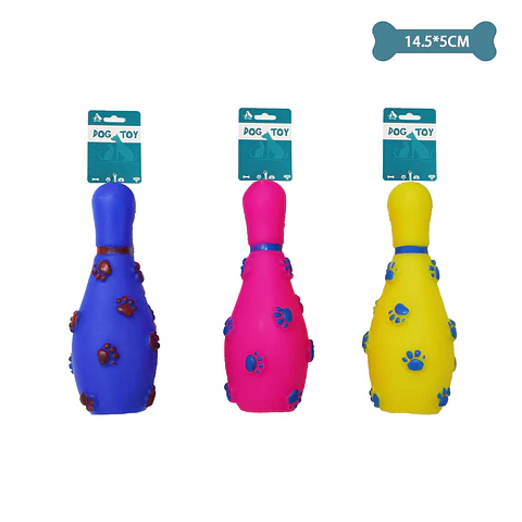 Bola de bolos para mascotas color aleatorio 14.5*5cm