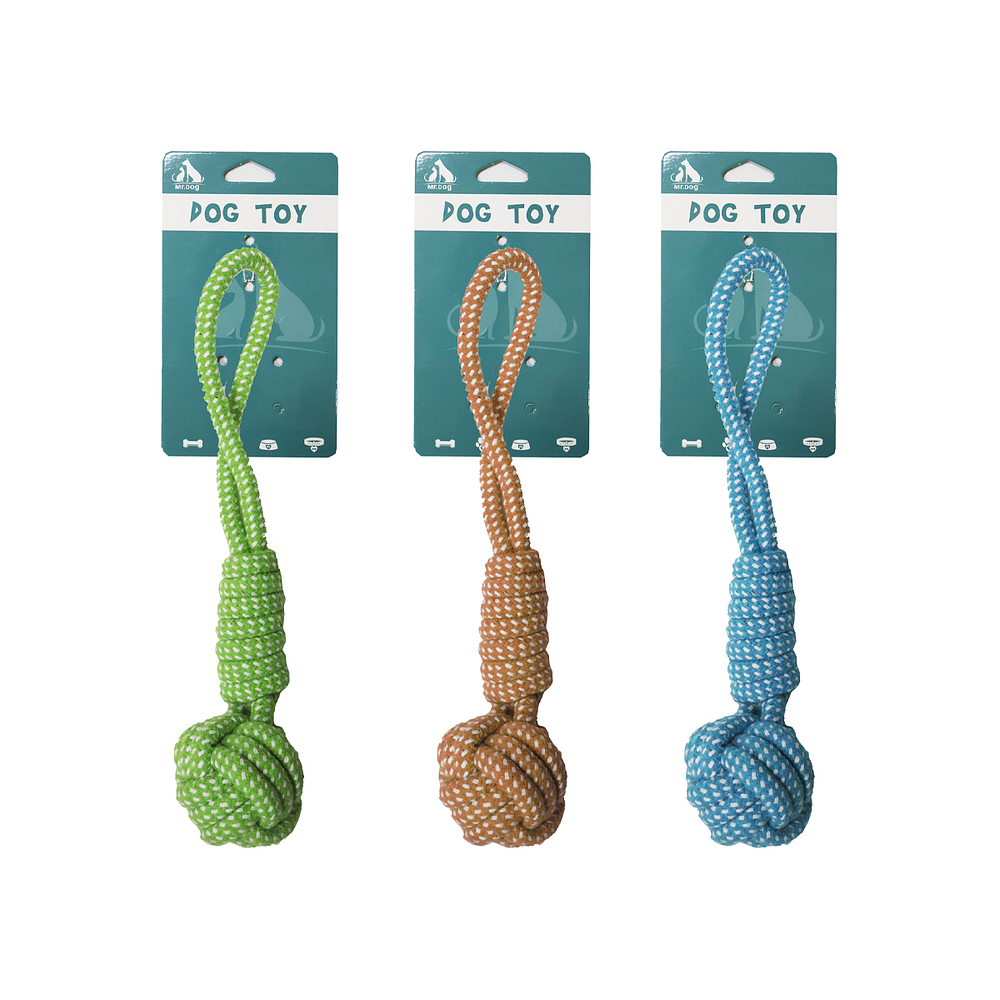 Pelota con cuerda trenzada color aleatorio 32cm 90g