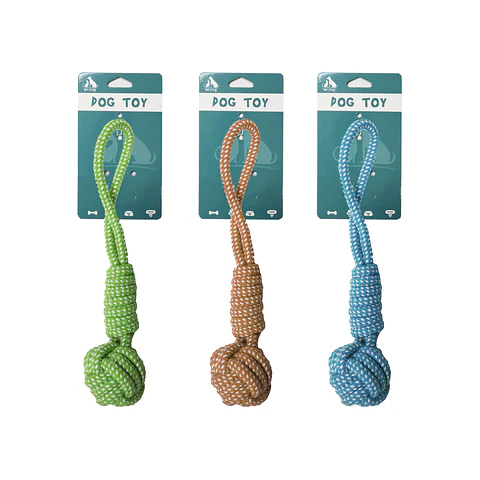 Pelota con cuerda trenzada color aleatorio 32cm 90g