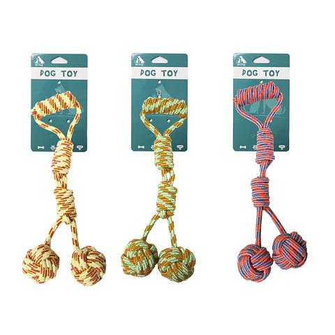 Pelota doble con cuerda trenzada color aleatorio 35cm 180g
