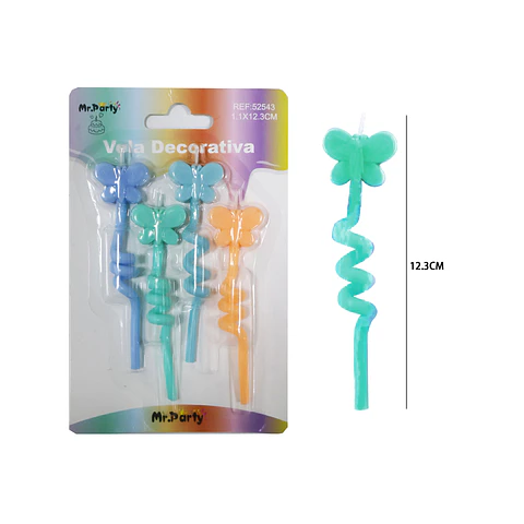 Velas espiral de mariposas 12.3cm 4pcs
